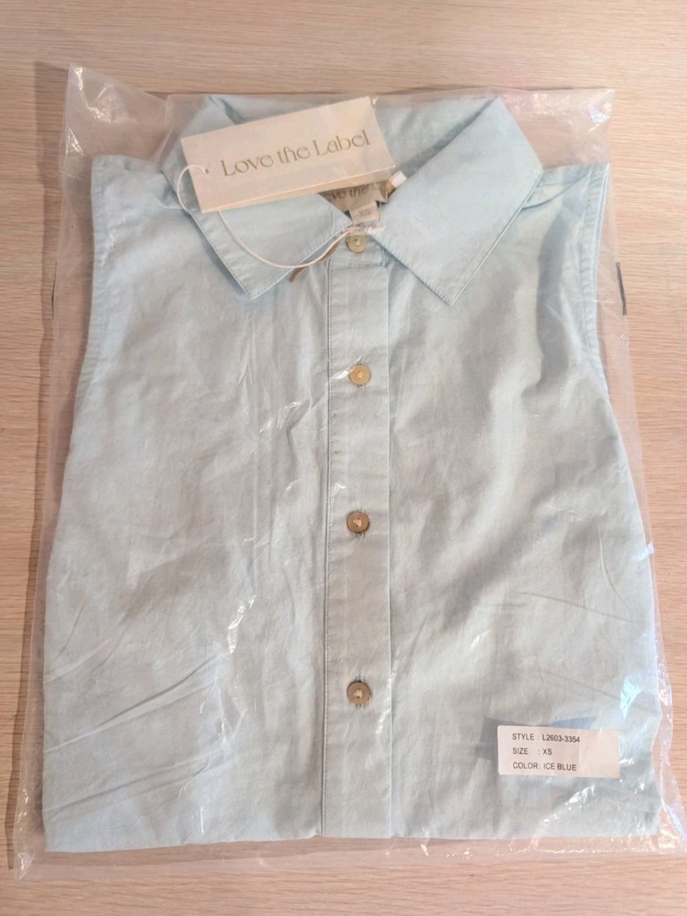 Love the Label Ice Blue Button-Down Shirt